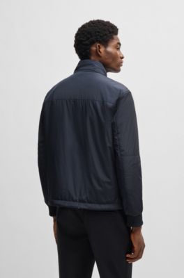 Water-repellent reversible jacket with logo badge, Dark Blue