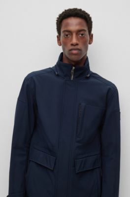 BOSS - Water-repellent jacket with logo details and removable gilet