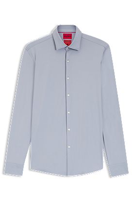 Slim-fit shirt in performance-stretch jersey