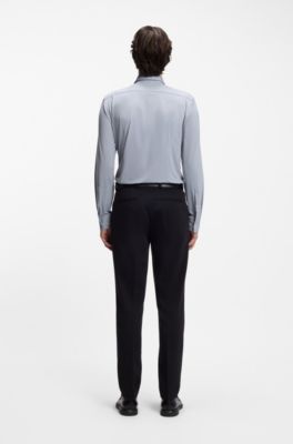 Camisa slim fit de punto el&aacute;stico t&eacute;cnico, Lila