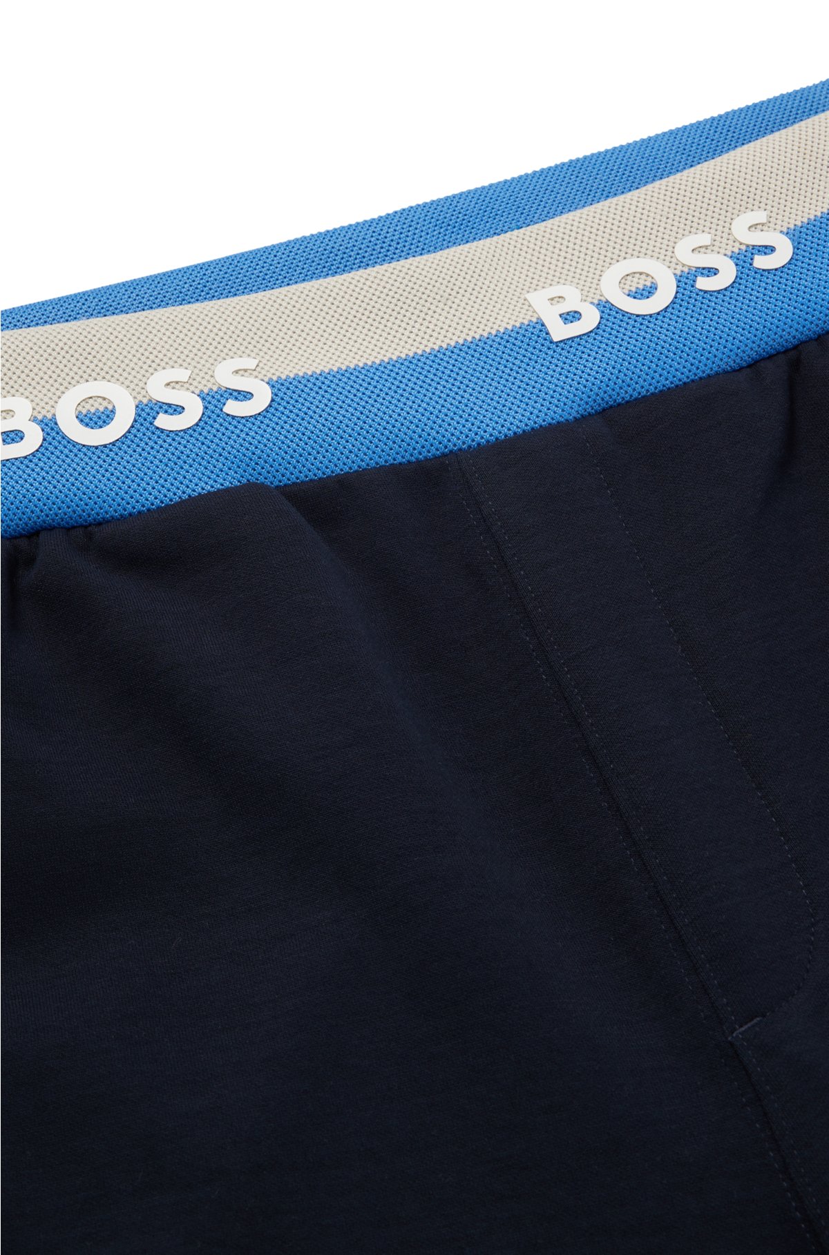 Hugo Boss Cotton-Blend Tracksuit Bottoms with Monogram Pattern- Black | Men's Jogging Pants Size XL