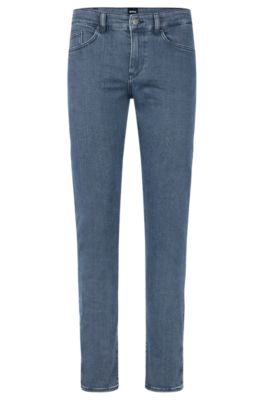 BOSS - Slim-fit jeans in gray Italian cashmere-touch denim