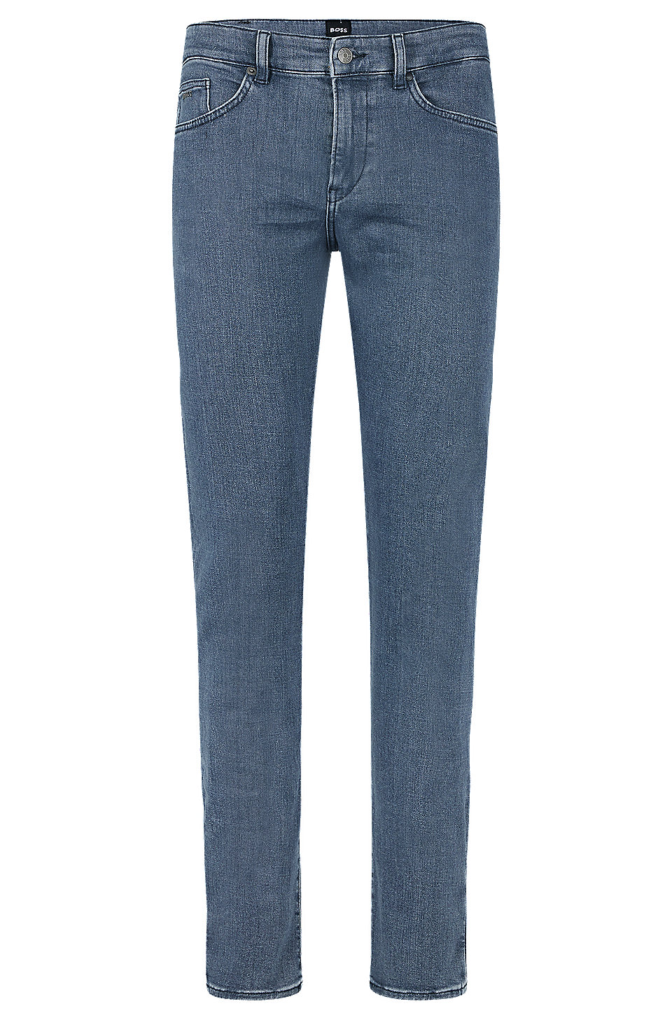 BOSS - Slim-fit jeans in gray Italian cashmere-touch denim