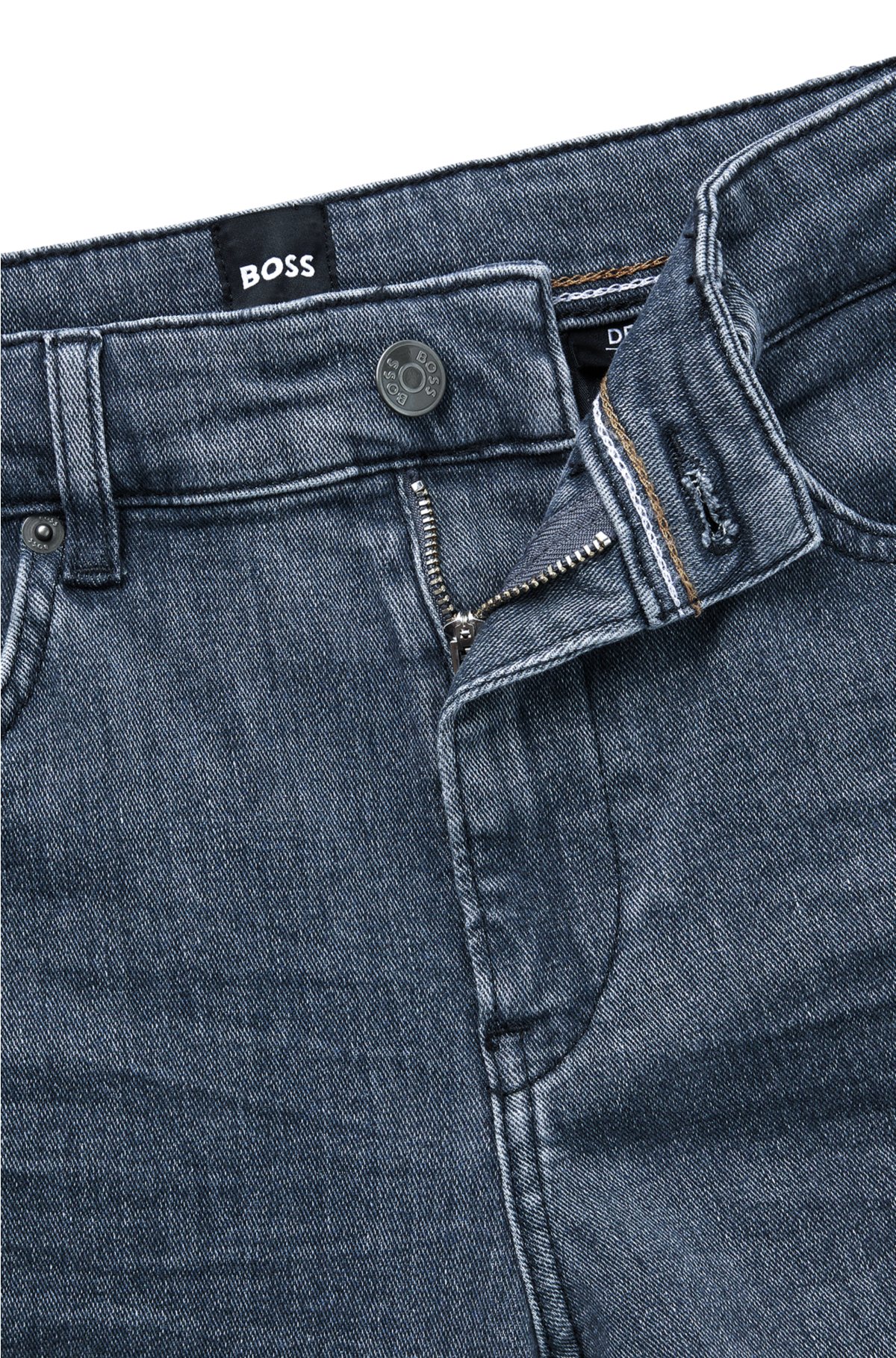 terrasse TVsæt Medfølelse BOSS - Slim-fit jeans in gray Italian cashmere-touch denim