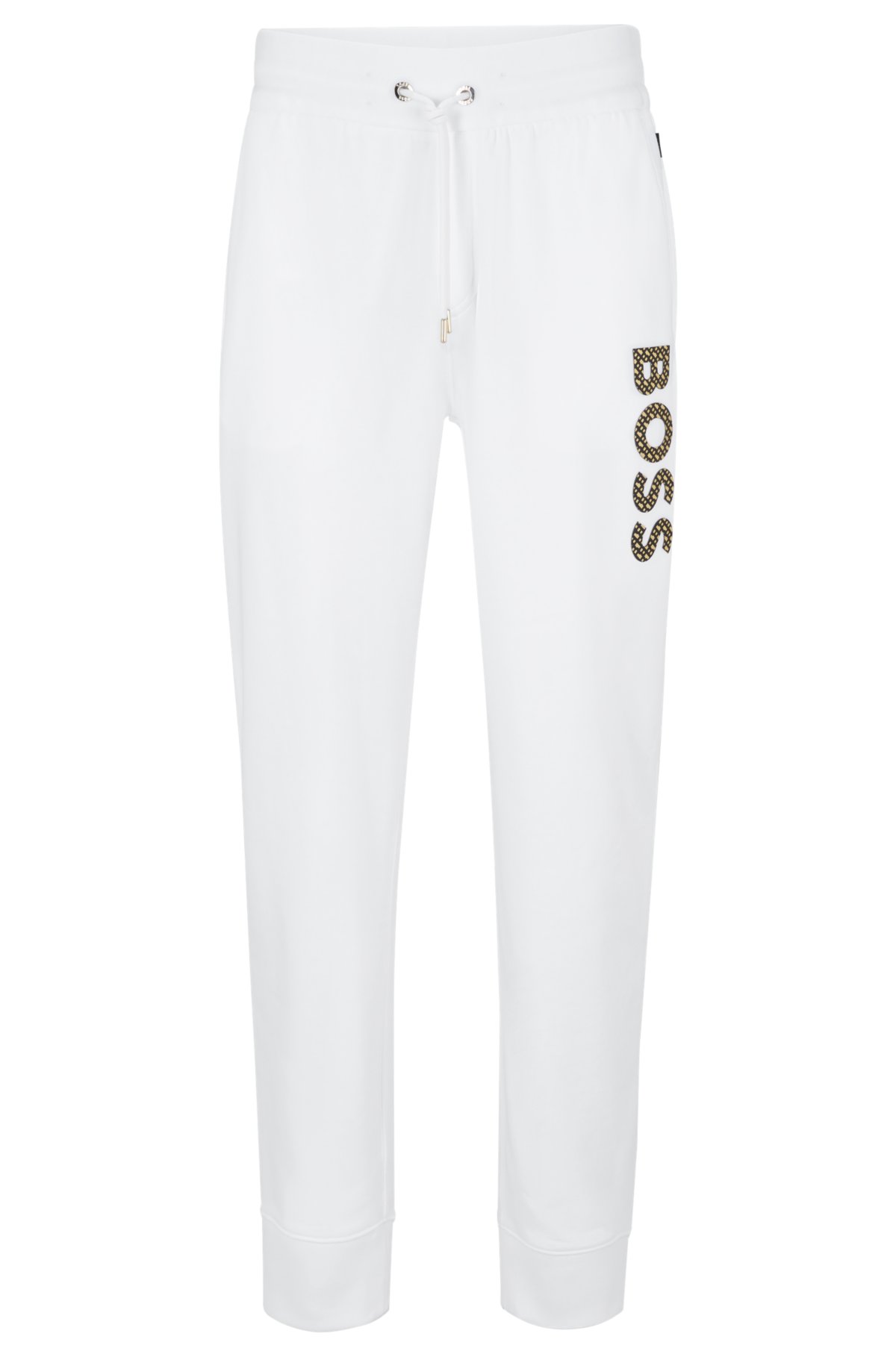 Women's Monogram Design Fleece Tracksuit Pants - 40 In White