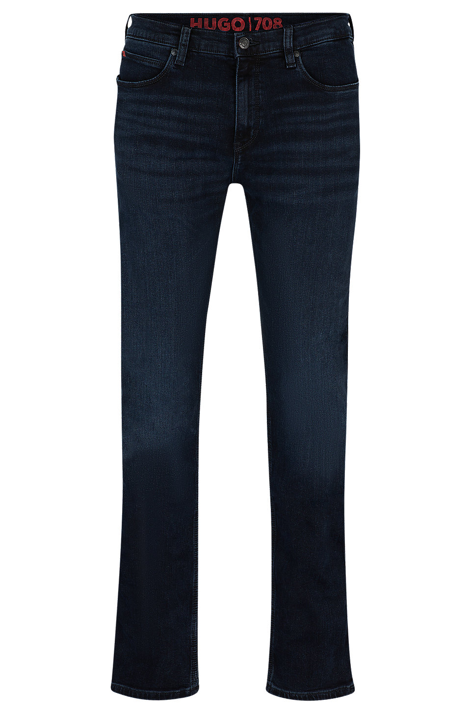 HUGO - Slim-fit jeans in blue-black stretch denim