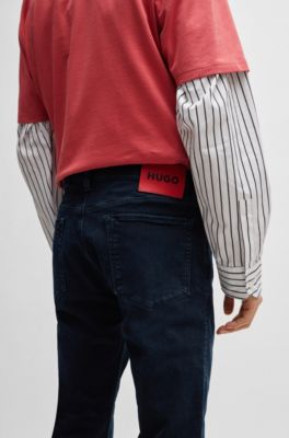 Slim-fit jeans in blue-black stretch denim, Dark Blue