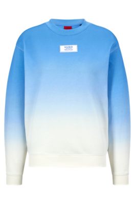 HUGO - Ombré sweatshirt in French terry cotton with logo badge