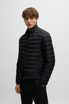 BOSS - Water-repellent padded jacket with tonal logo - Black