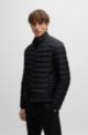 Water-repellent padded jacket with tonal logo, Black