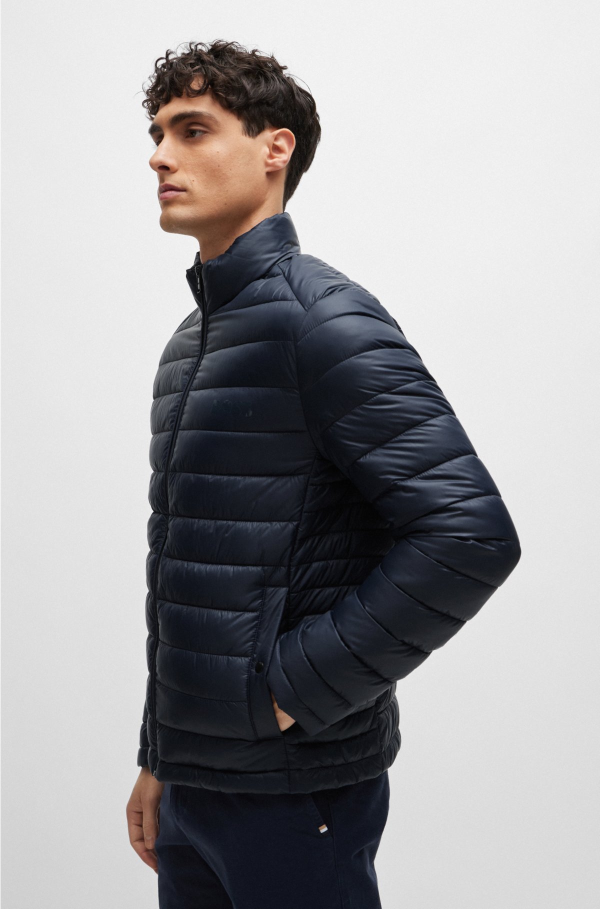 BOSS - Water-repellent padded jacket with tonal logo