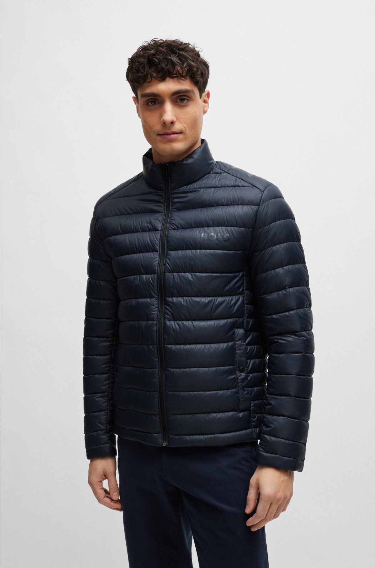BOSS - Water-repellent padded jacket with tonal logo