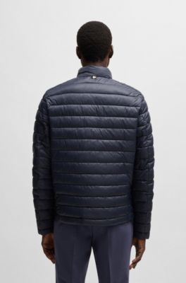 Water-repellent padded jacket with tonal logo, Dark Blue