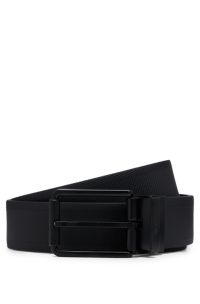 Black Italian Leather Belt With Nickel Roller Buckle – Dapper