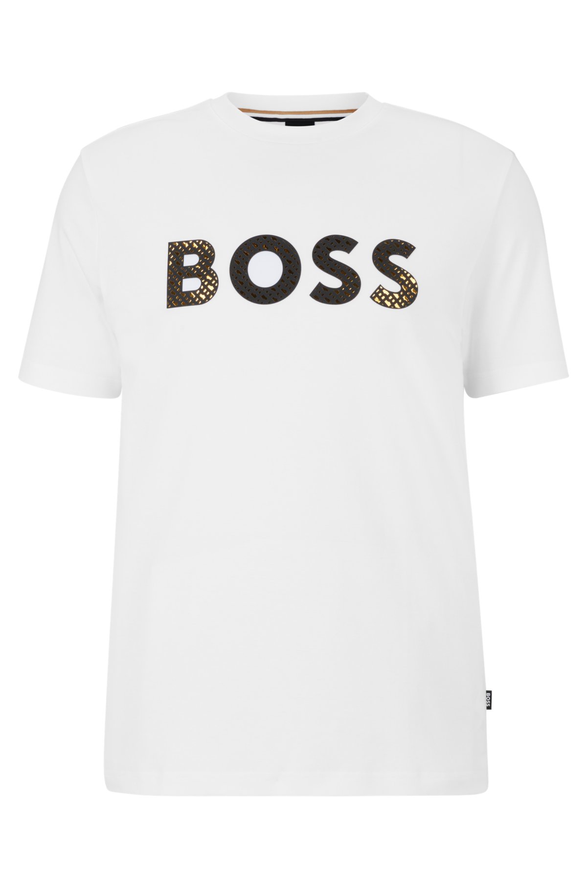 BOSS - Slim-fit shirt with flock-print monograms