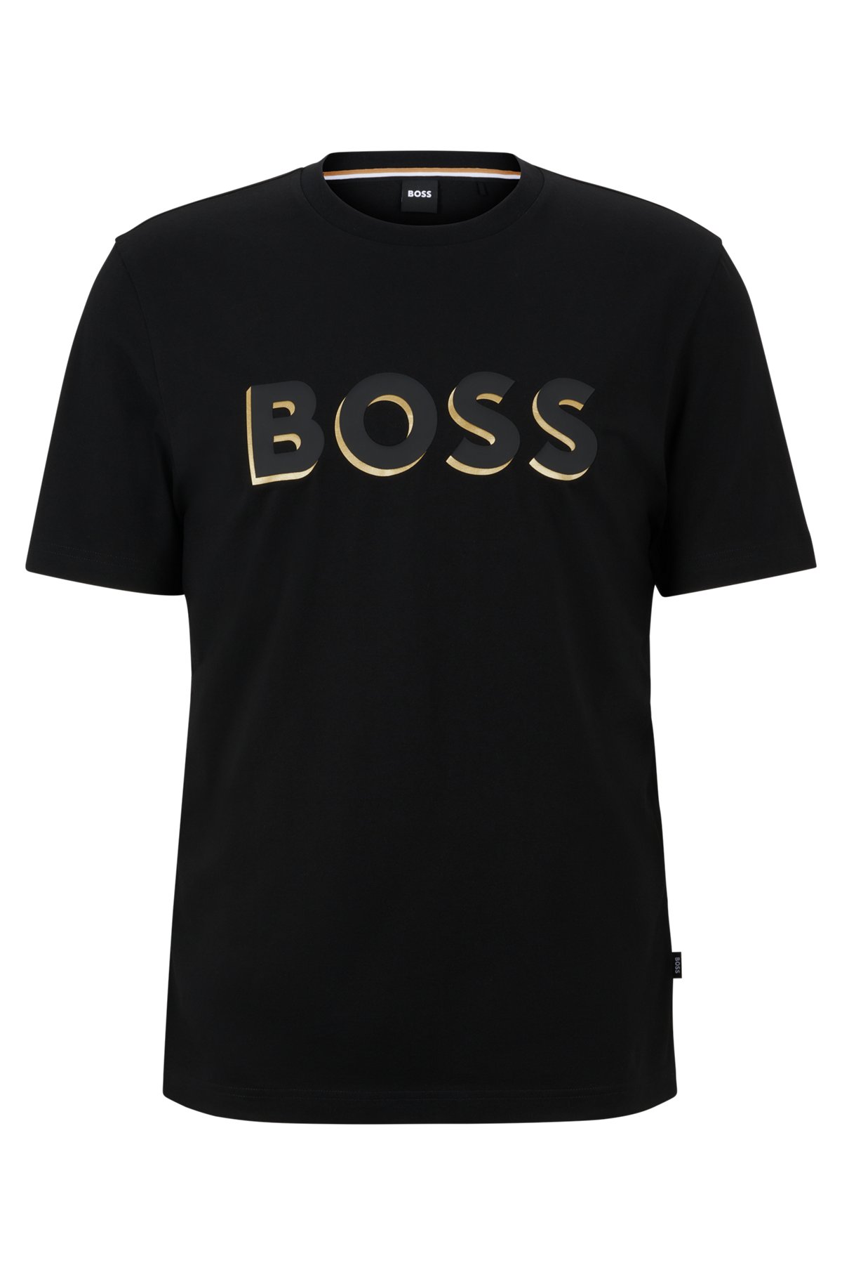 BOSS - Cotton-jersey regular-fit T-shirt with printed logo