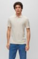 Mercerised-cotton slim-fit T-shirt with honeycomb structure, White