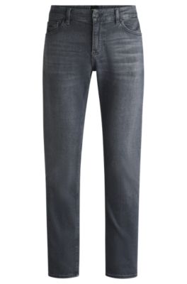 Hugo Boss Regular-fit Jeans In Gray Italian Soft-touch Denim In Grey