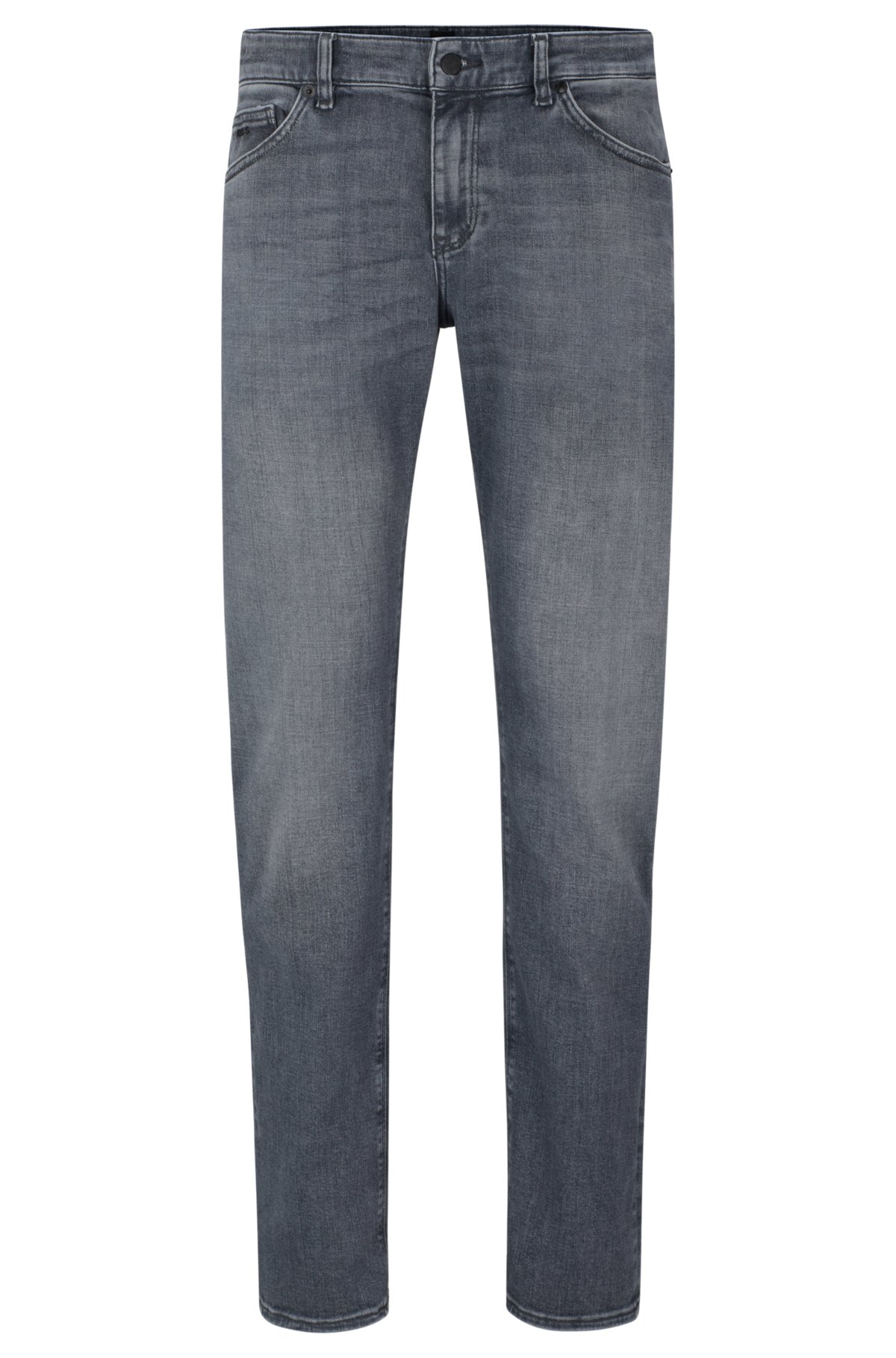 Regular-fit jeans in gray Italian soft-touch denim, Grey