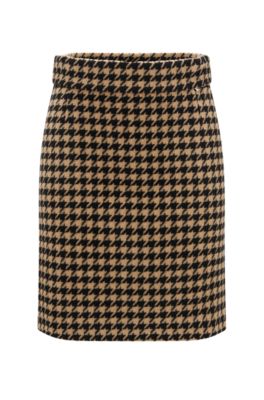 Beige houndstooth outlet skirt