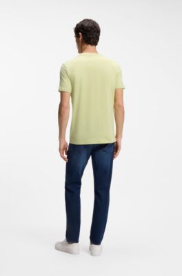 Cotton-jersey T-shirt with large logo print, Beige