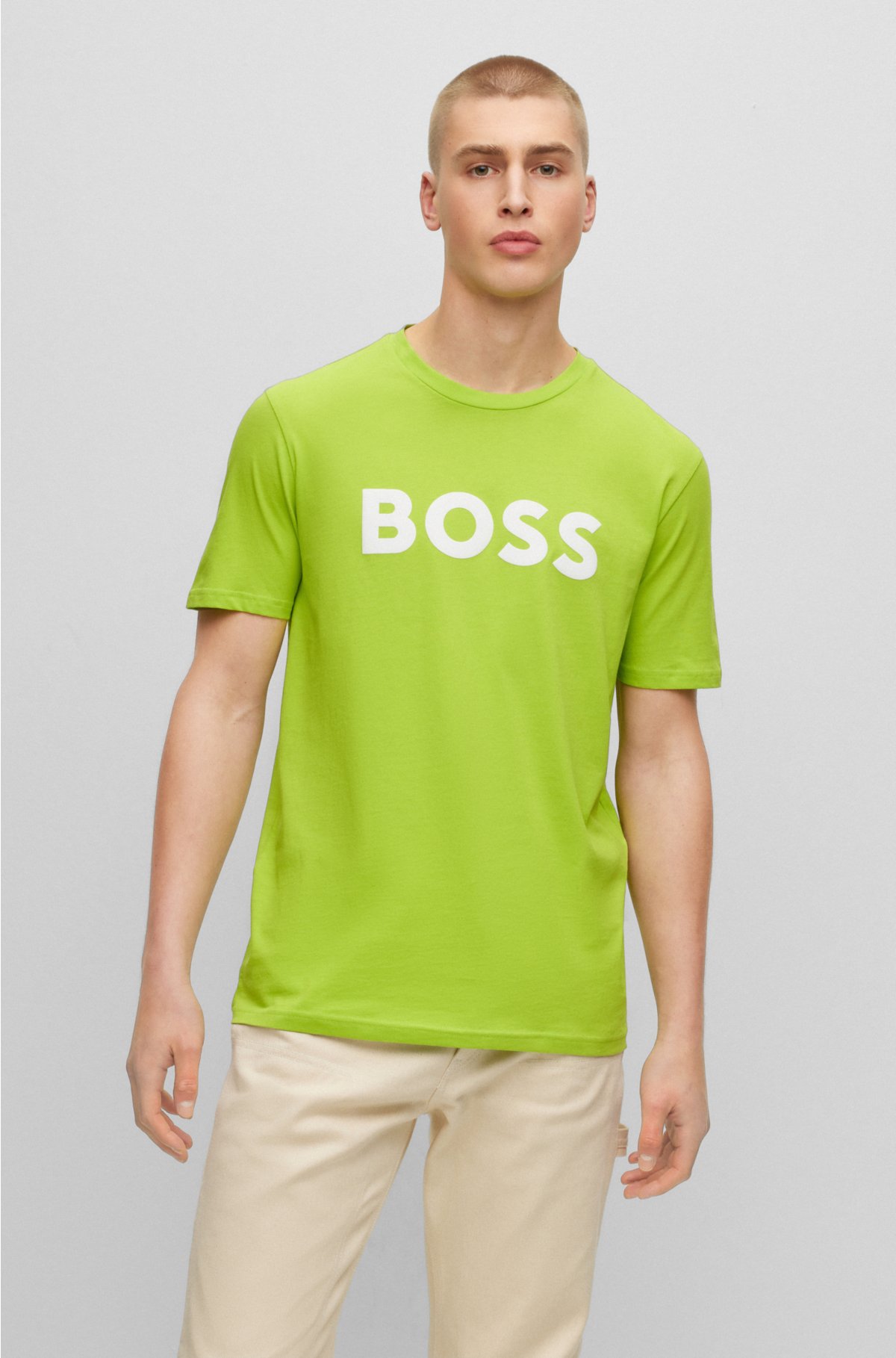 BOSS T-shirt with rubber-print logo