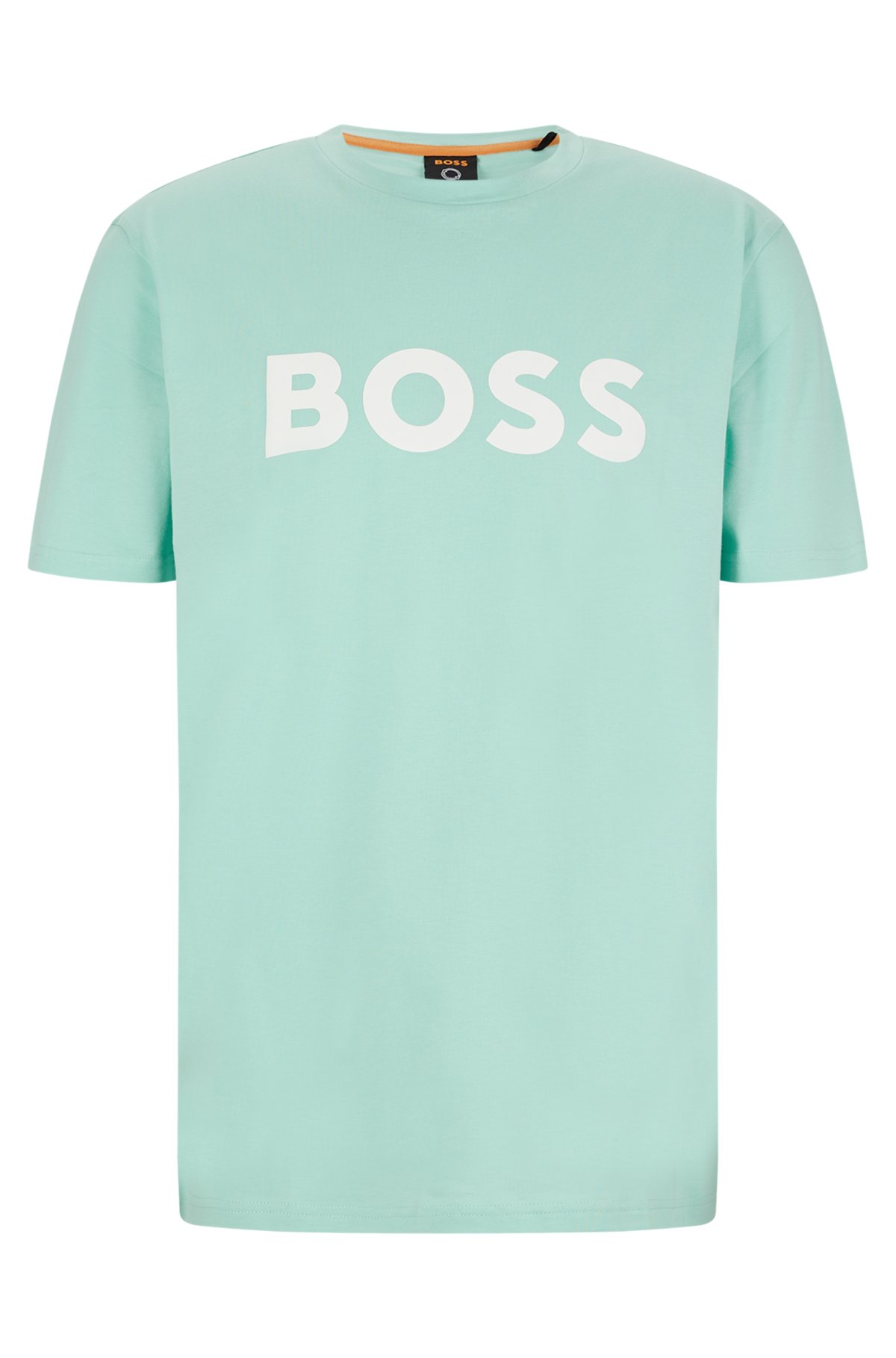 BOSS - Cotton-jersey T-shirt with rubber-print logo
