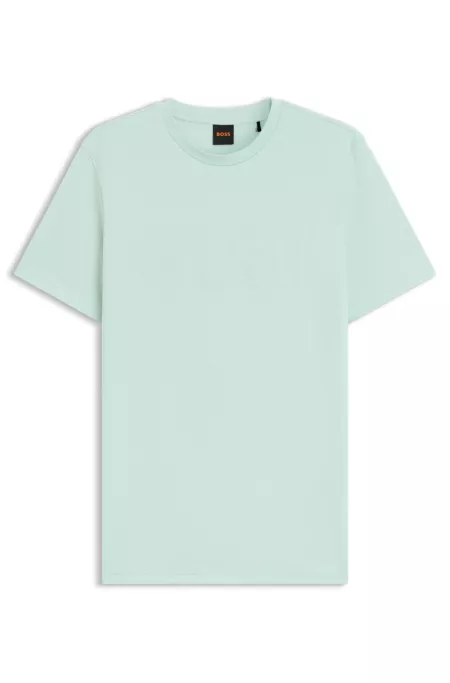 Cotton-jersey T-shirt with large logo print