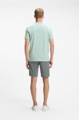 Cotton-jersey T-shirt with large logo print, Turquoise