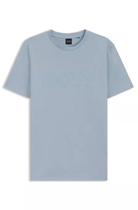 Cotton-jersey T-shirt with large logo print