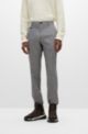 Micro-patterned trousers in wool-blend canvas, Silver