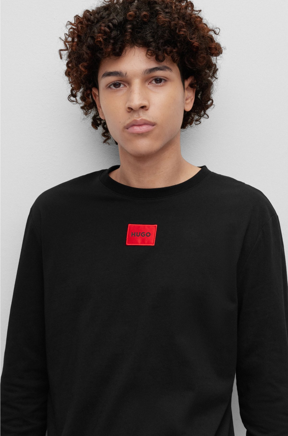 Black Tape-logo distressed cotton-jersey hoodie
