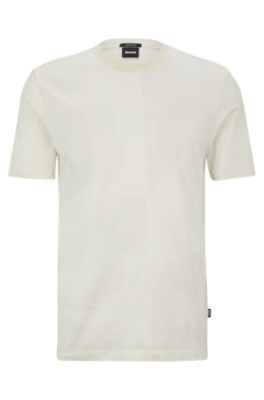 BOSS - Regular-fit T-shirt in pure cotton with seasonal pattern