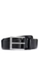 Italian-made belt with branded buckle, Black