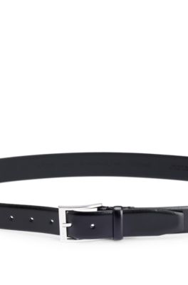 Branded-buckle belt made in Italy, Black