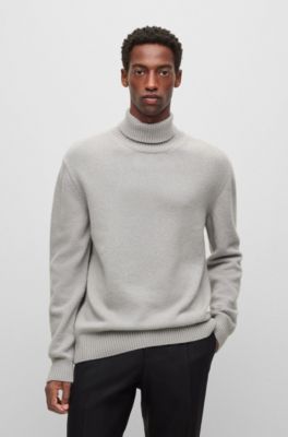 BOSS - Regular-fit rollneck sweater with logo badge