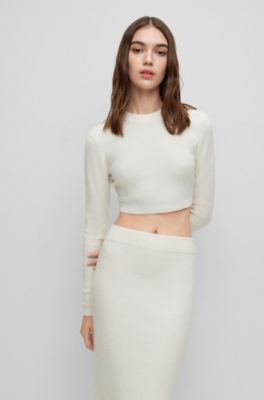 HUGO - Cropped sweater with wool and alpaca