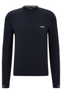 BOSS - Regular-fit sweater with logo and tipping