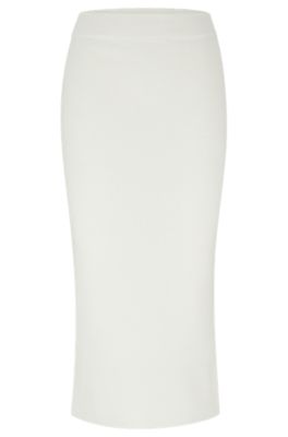 HUGO - Slim-fit knitted midi skirt with wool and alpaca