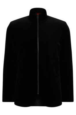 HUGO Extra slim fit jacket in stretch velvet