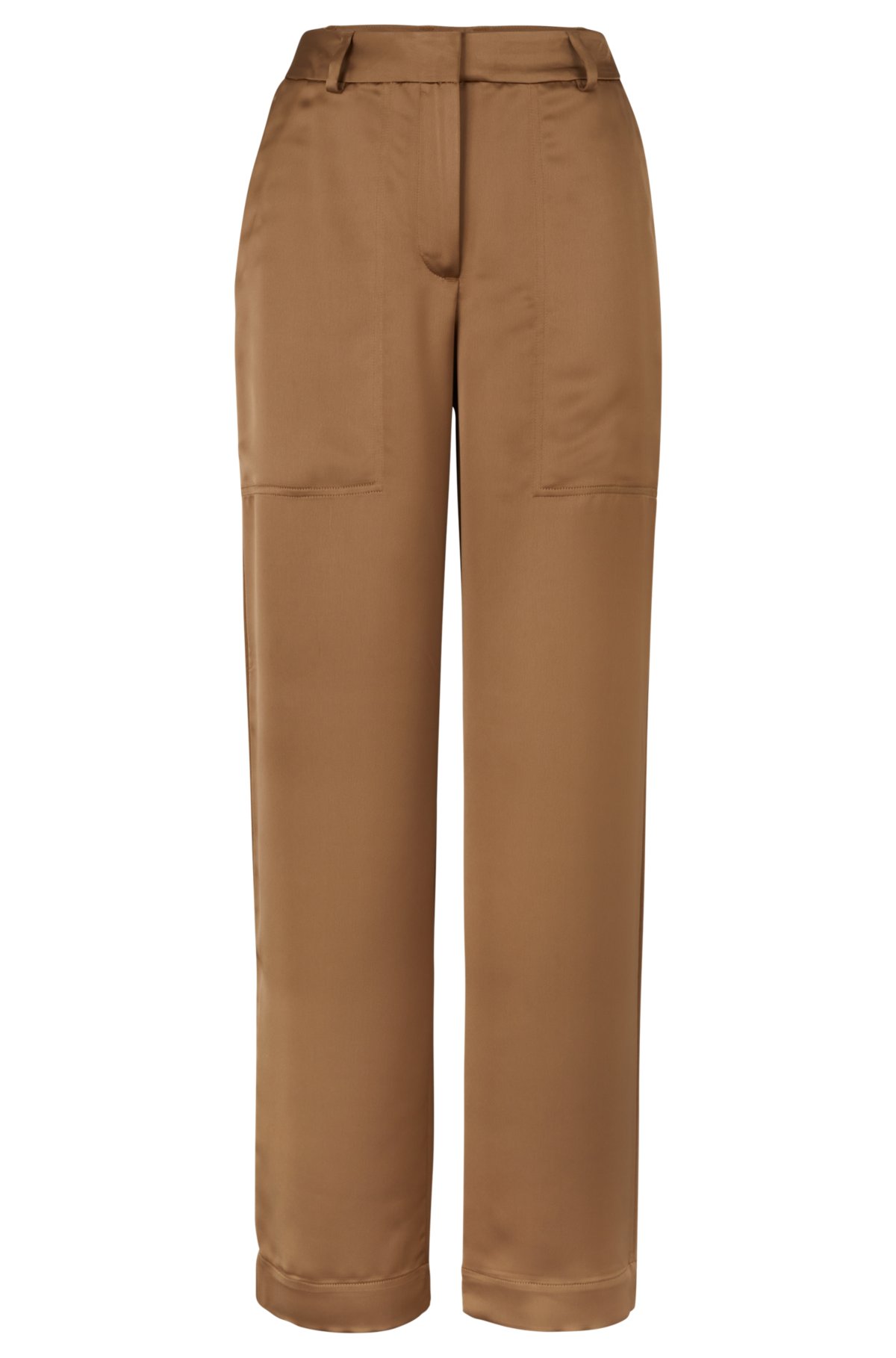 Relaxed-fit trousers in heavyweight satin