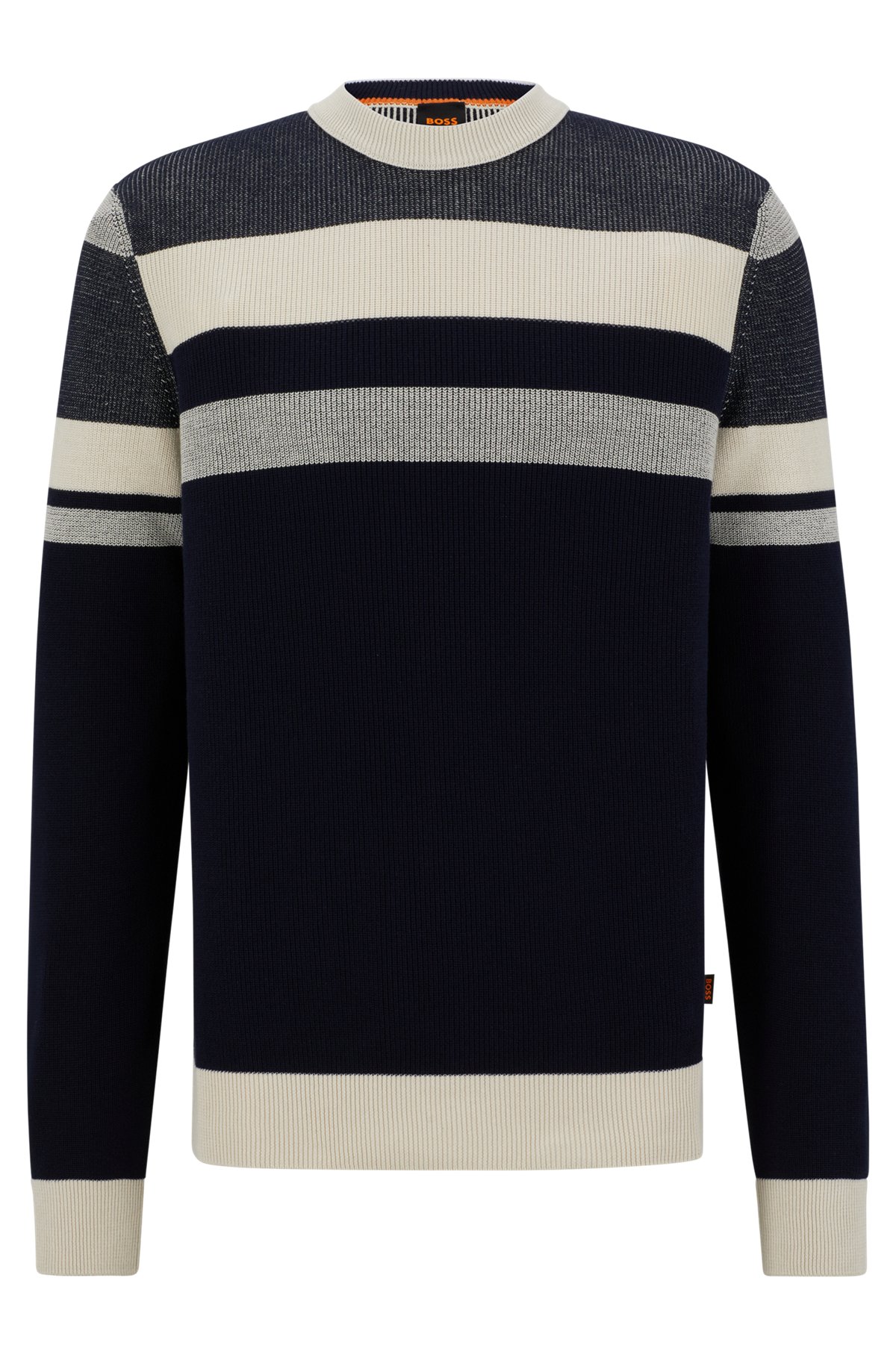BOSS - Block-stripe sweater in a cotton blend