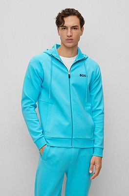 Cotton hooded sweatshirt with contrast logo