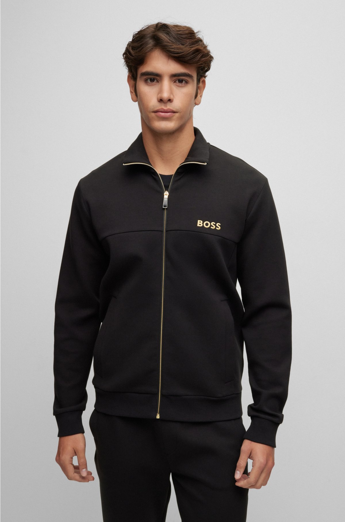 BOSS - zip-up with embroidered