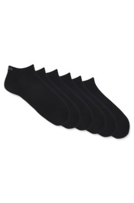 Six-pack of cotton-blend socks in an ankle length, Black