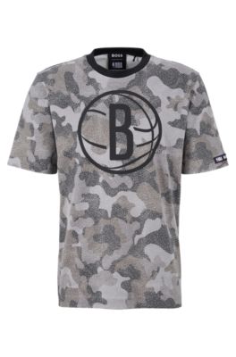 BOSS NBA Collection Camouflage Pattern T-Shirt For Men (Multi, XL)