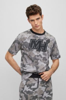 BOSS - BOSS & NBA cotton-jersey T-shirt with camouflage pattern