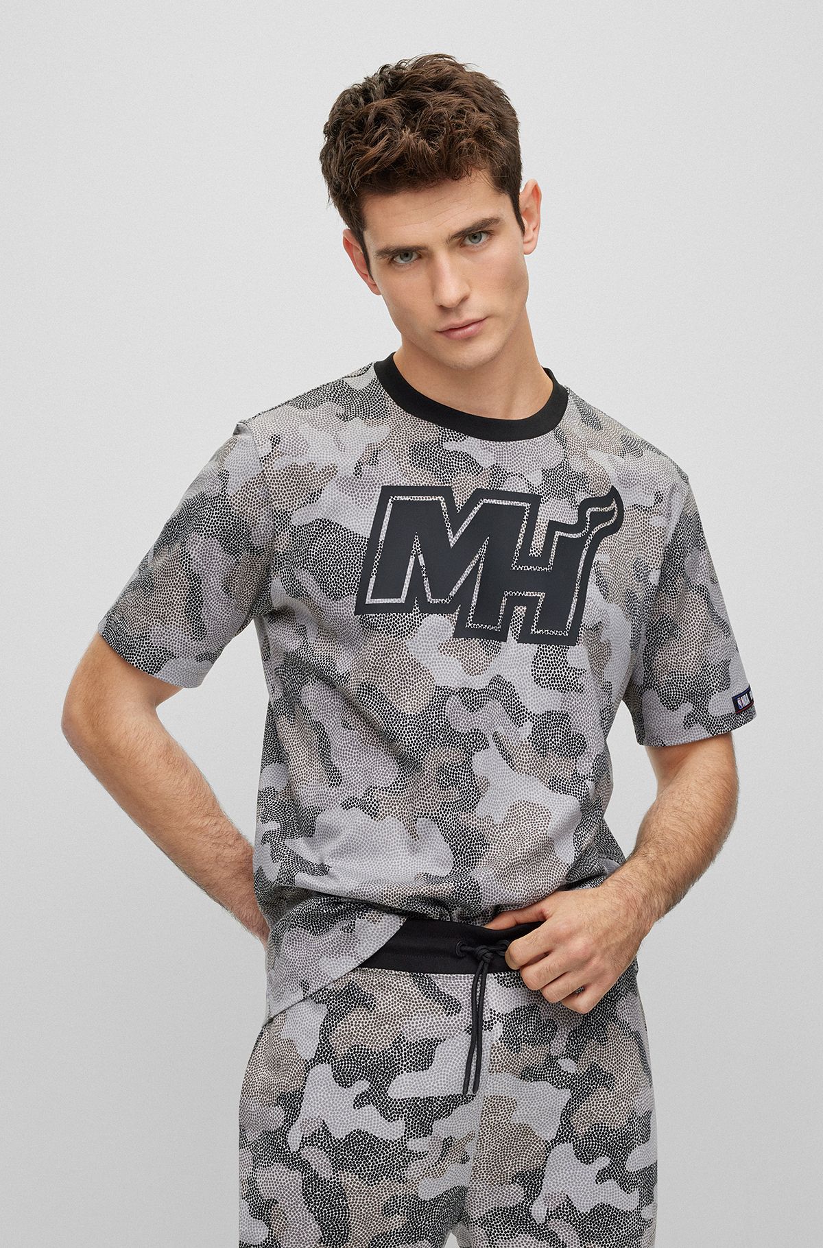 BOSS & NBA t-shirt en jersey de coton à motif camouflage, NBA MIAMI HEAT