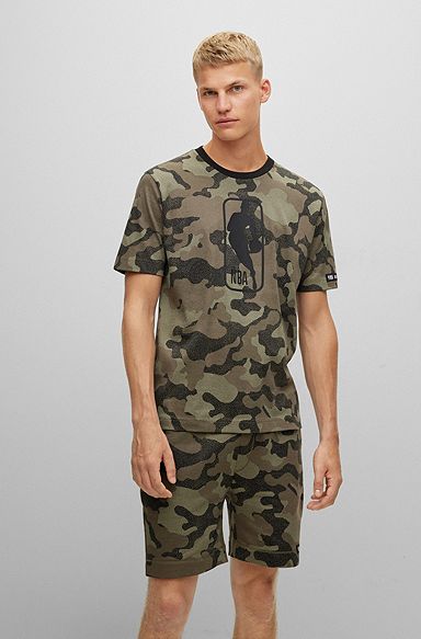 BOSS & NBA cotton-jersey T-shirt with camouflage pattern, NBA Generic