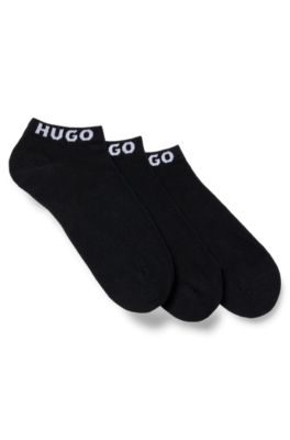 Hugo Boss Three-pack Of Socks In A Cotton Blend In Black